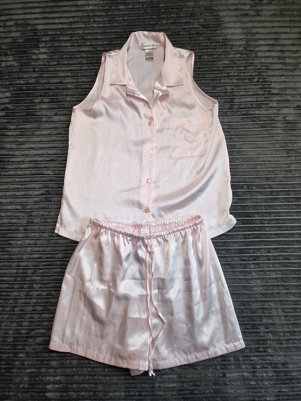 Jones New York Pale Pink Satin Sleeveless Pajama Set